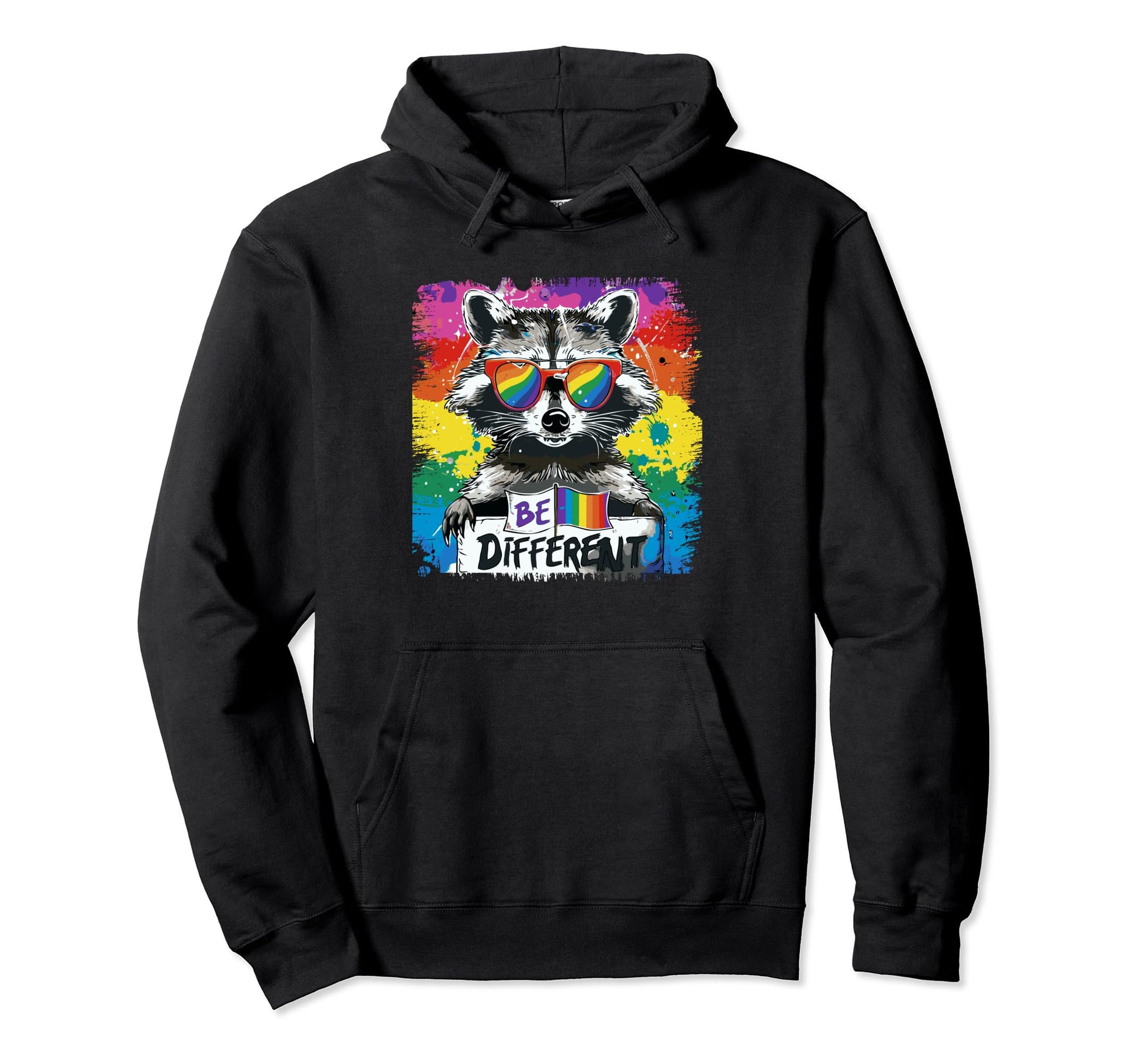 Funny Raccoon Love Sunglasses Summer Gift Hoodie - Graphic Print Men Women - T-Shirt, Sweatshirt, Hoodie