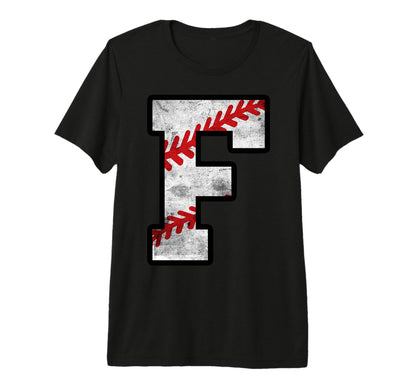 Distressed Baseball Letter F Tri Blend T-Shirt - Minimalist Print Men Women - T-Shirt, Sweatshirt, Hoodie