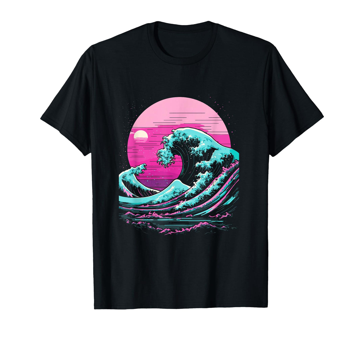 Great Wave Off Kanagawa Glitch T-Shirt - Casual Everyday Wear Men Women - T-Shirt, Sweatshirt, Hoodie