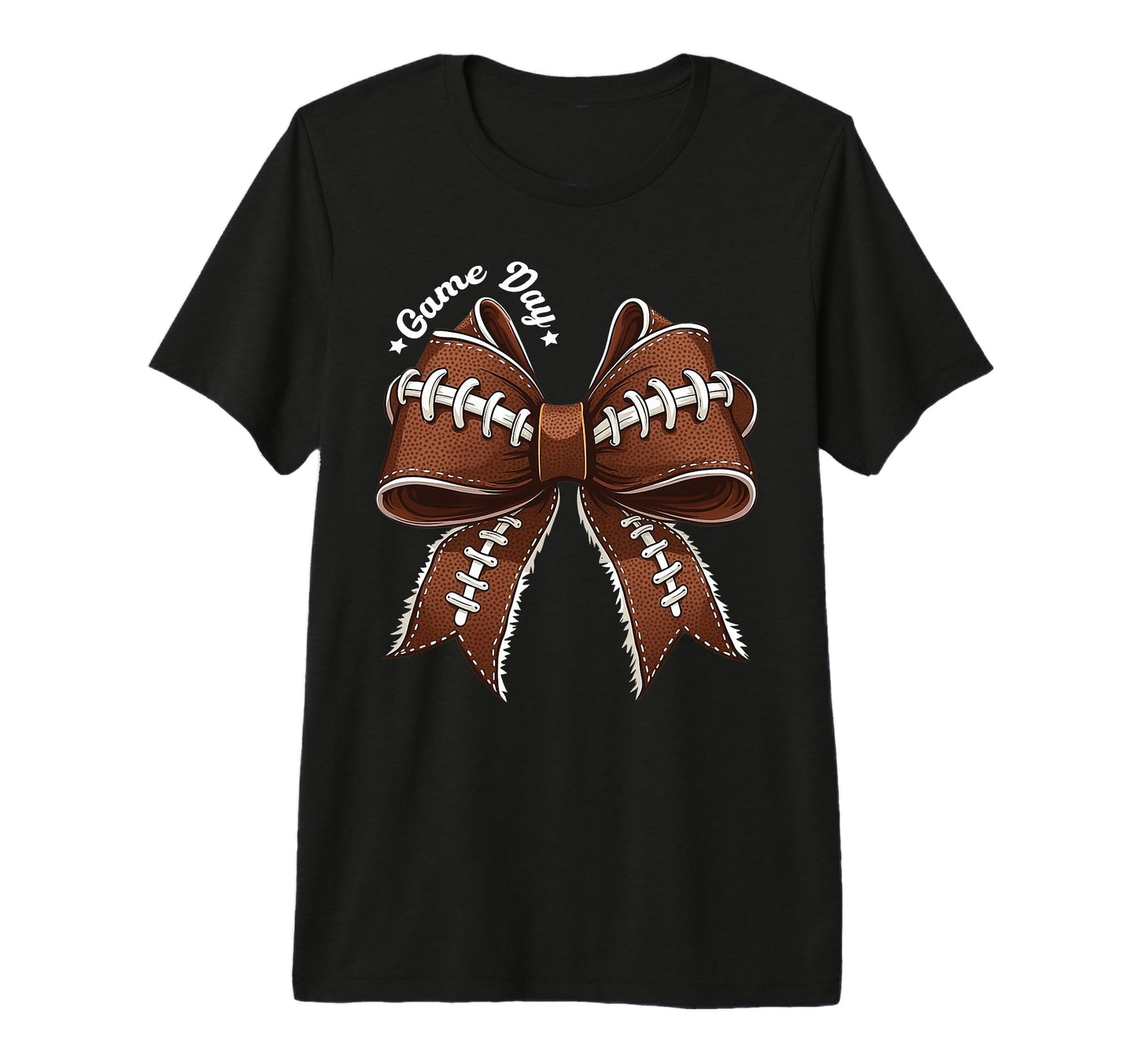 Game Day Football Coquette Bow T-Shirt - Custom Art Print for Adults - T-Shirt, Sweatshirt, Hoodie
