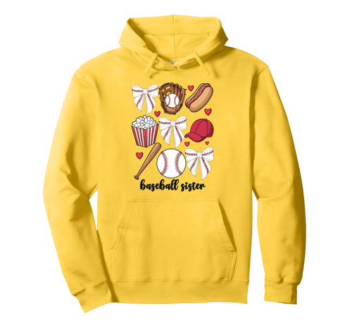 Baseball Sister Coquette Bow Baseball Sis Hoodie - Minimalist Print Unisex - T-Shirt, Sweatshirt, Hoodie