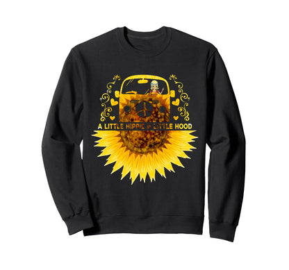 Little Hippie Little Hood Sunflower Sweatshirt - Custom Art Print Unisex - T-Shirt, Sweatshirt, Hoodie