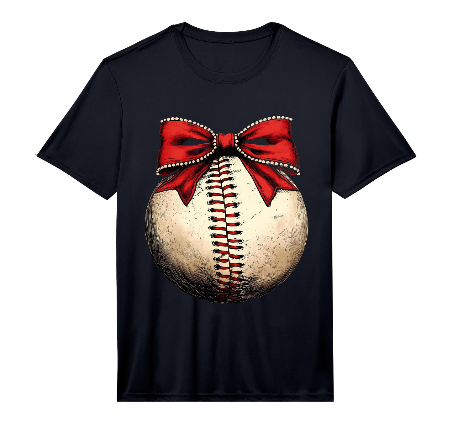 Baseball Coquette Bow Baseball Mom T-Shirt - Graphic Print for Adults - T-Shirt, Sweatshirt, Hoodie