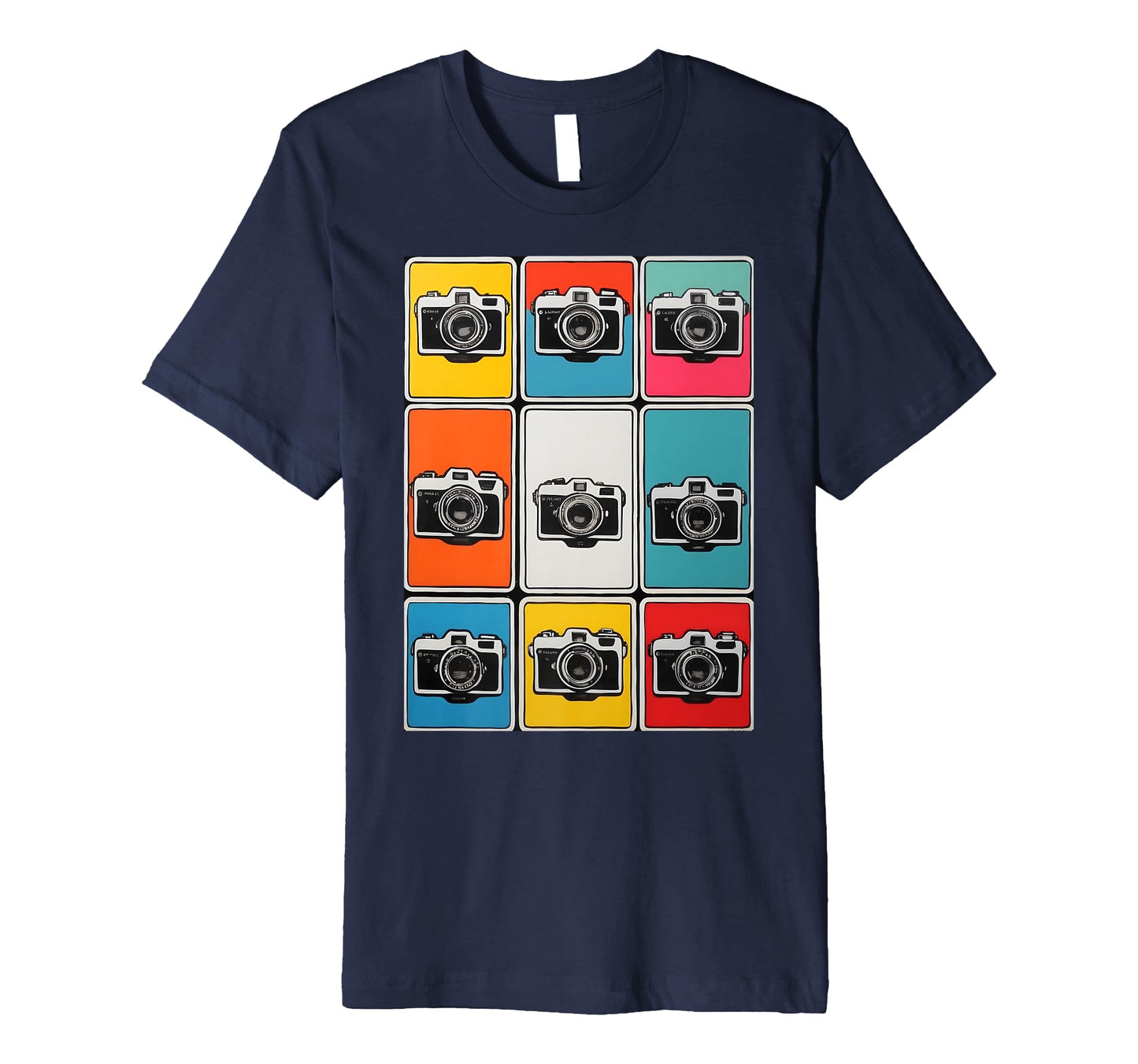 Camera Grid Colorful Pop Art T-Shirt - Graphic Print Men Women - T-Shirt, Sweatshirt, Hoodie