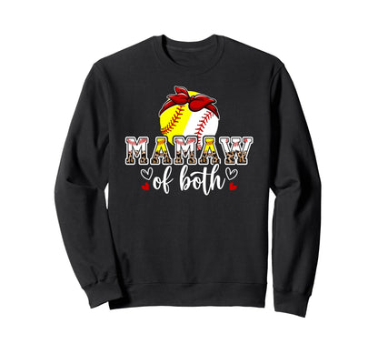 Mamaw Both Leopard Softball Baseball Sweatshirt - Graphic Print for Adults - T-Shirt, Sweatshirt, Hoodie