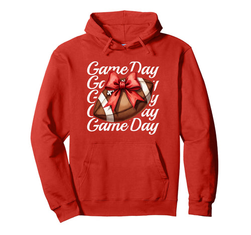 Cheer Fall Football Mom Red Game Day Hoodie - Aesthetic Graphic Unisex - T-Shirt, Sweatshirt, Hoodie