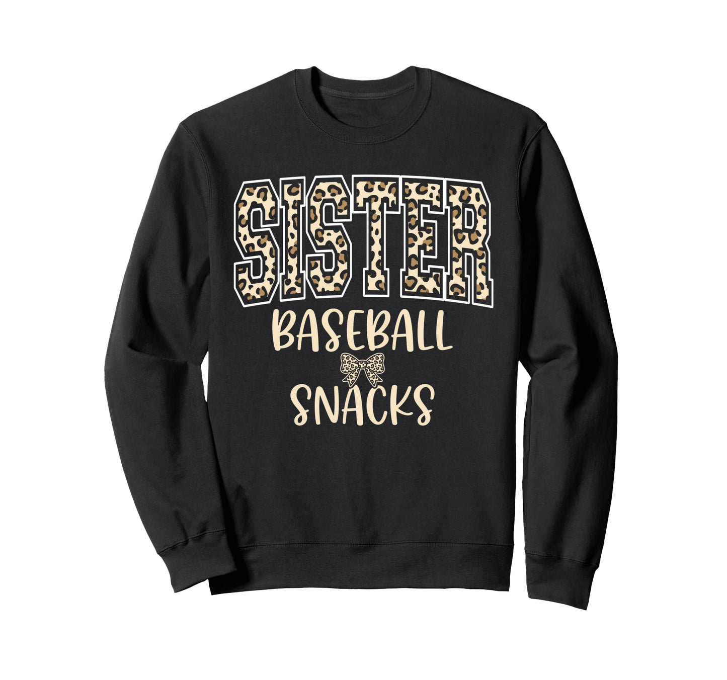 Sister Baseball Snacks Leopard Fan Sweatshirt - Aesthetic Graphic Men Women - T-Shirt, Sweatshirt, Hoodie