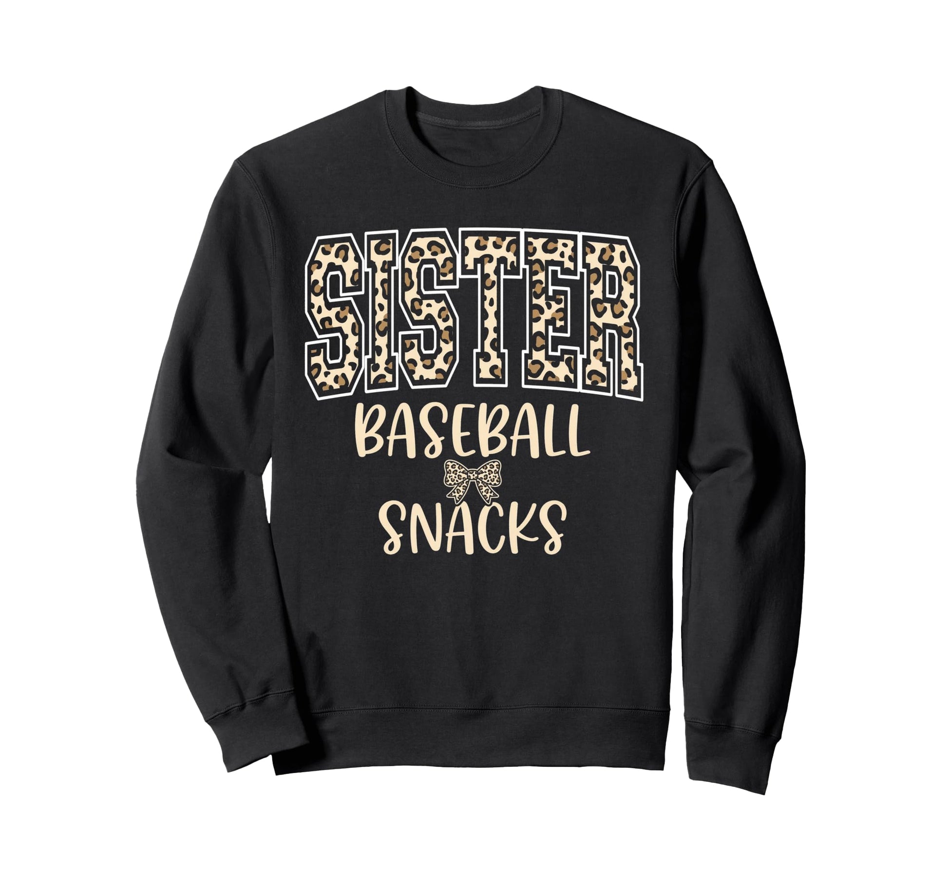 Sister Baseball Snacks Leopard Fan Sweatshirt - Aesthetic Graphic Men Women - T-Shirt, Sweatshirt, Hoodie