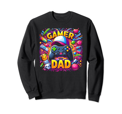 Gamer Dad Game Controller Gaming Sweatshirt - Minimalist Print Unisex - T-Shirt, Sweatshirt, Hoodie