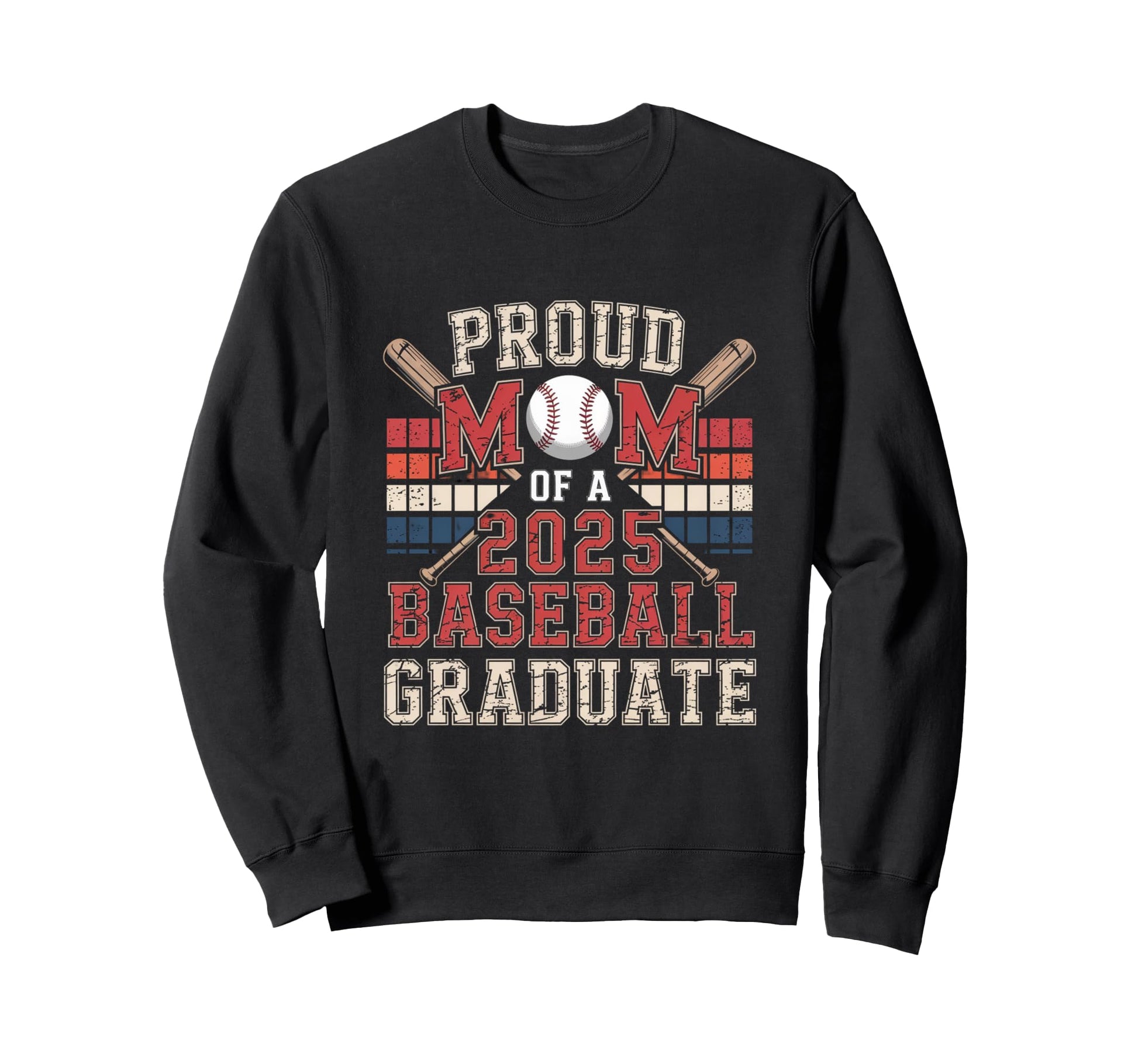 Proud Mom 2025 Baseball Graduate Sweatshirt - Aesthetic Graphic for Adults - T-Shirt, Sweatshirt, Hoodie
