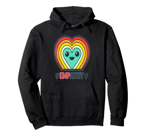 Colorful Rainbow Heart Empathy Hoodie - Trendy Graphic for Adults - T-Shirt, Sweatshirt, Hoodie