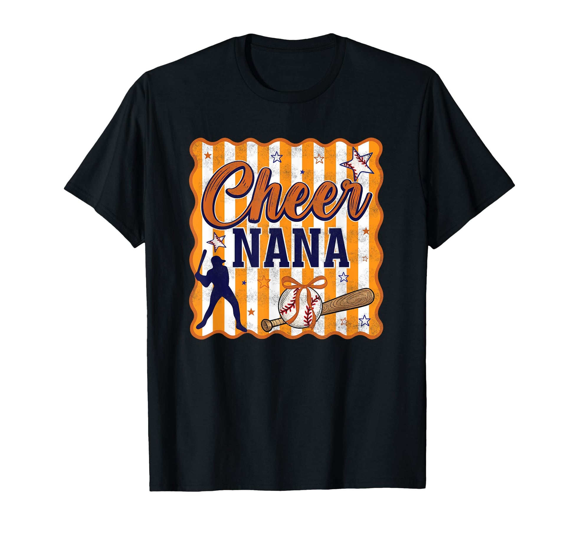 Preppy Stripe Orange Baseball Sport T-Shirt - Aesthetic Graphic Unisex - T-Shirt, Sweatshirt, Hoodie