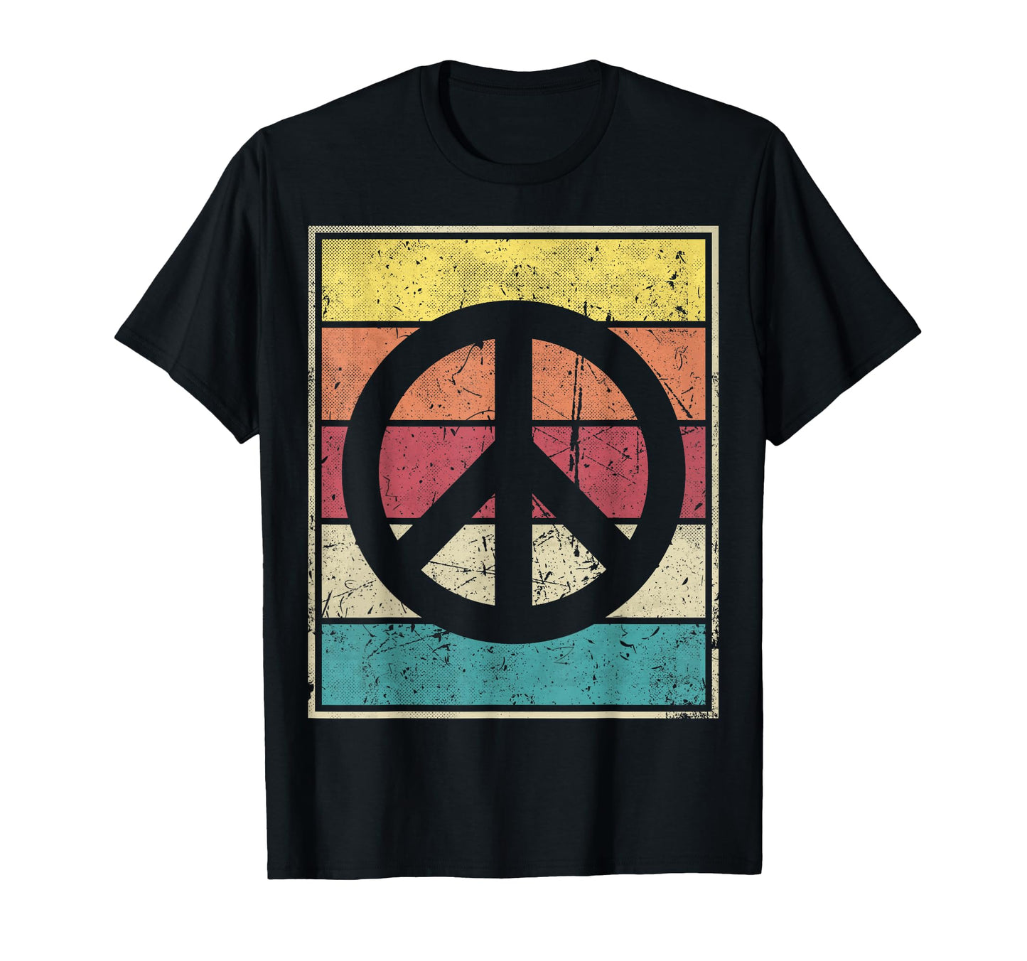 Peace Symbol Stripes T-Shirt - Casual Everyday Wear Men Women - T-Shirt, Sweatshirt, Hoodie