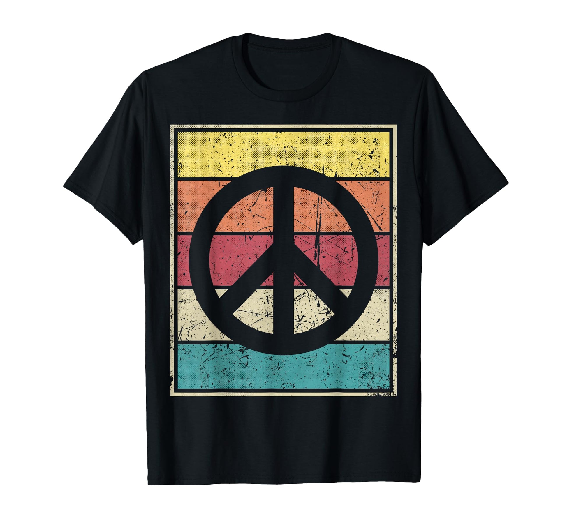 Peace Symbol Stripes T-Shirt - Casual Everyday Wear Men Women - T-Shirt, Sweatshirt, Hoodie