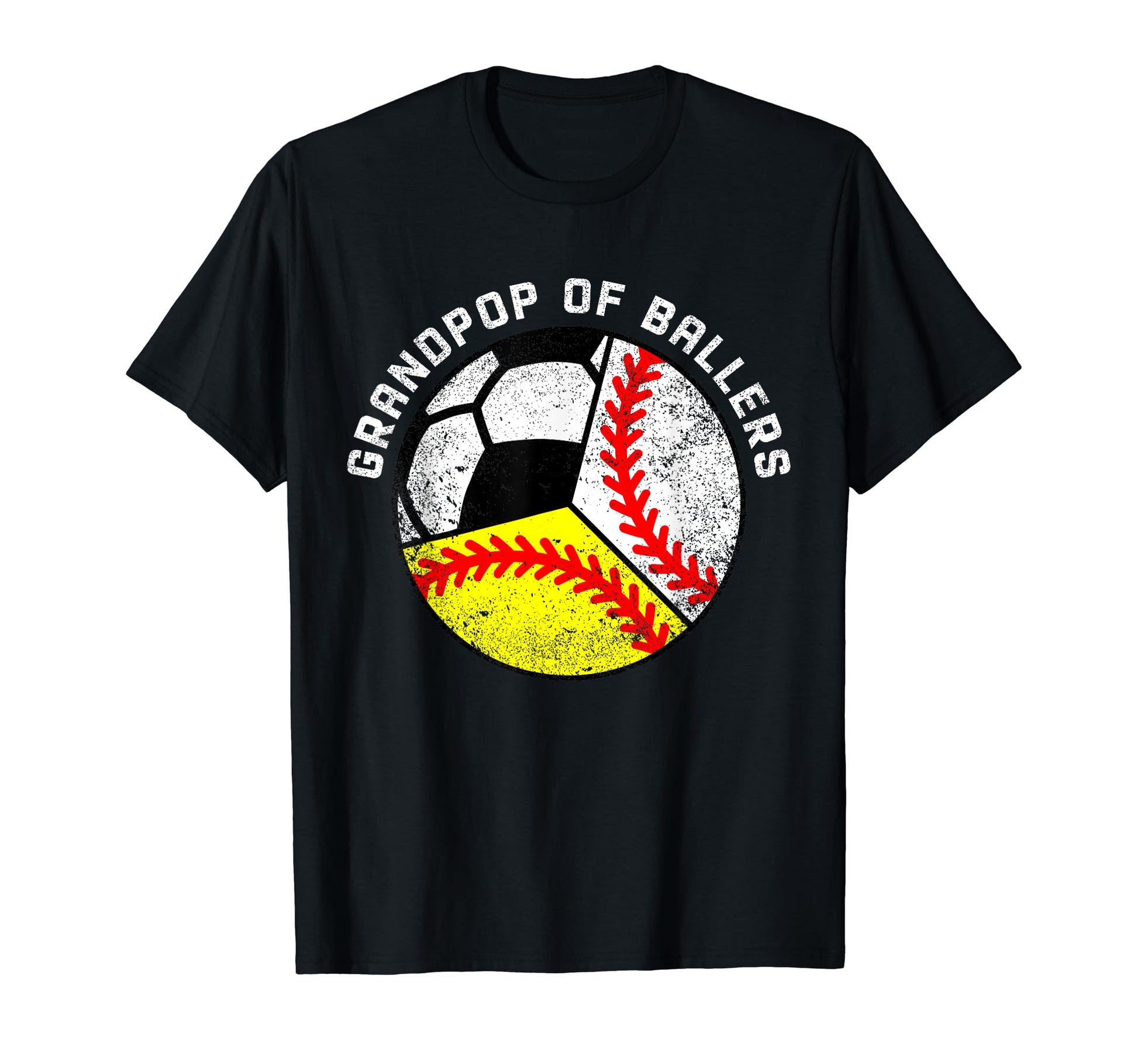Grandpop Ballers Funny Baseball T-Shirt - Casual Everyday Wear Men Women - T-Shirt, Sweatshirt, Hoodie