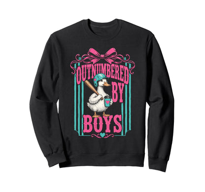 Outnumbered Duck Baseball Coffee Mom Sweatshirt - Trendy Graphic for Adults - T-Shirt, Sweatshirt, Hoodie