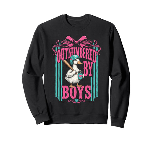 Outnumbered Duck Baseball Coffee Mom Sweatshirt - Trendy Graphic for Adults - T-Shirt, Sweatshirt, Hoodie