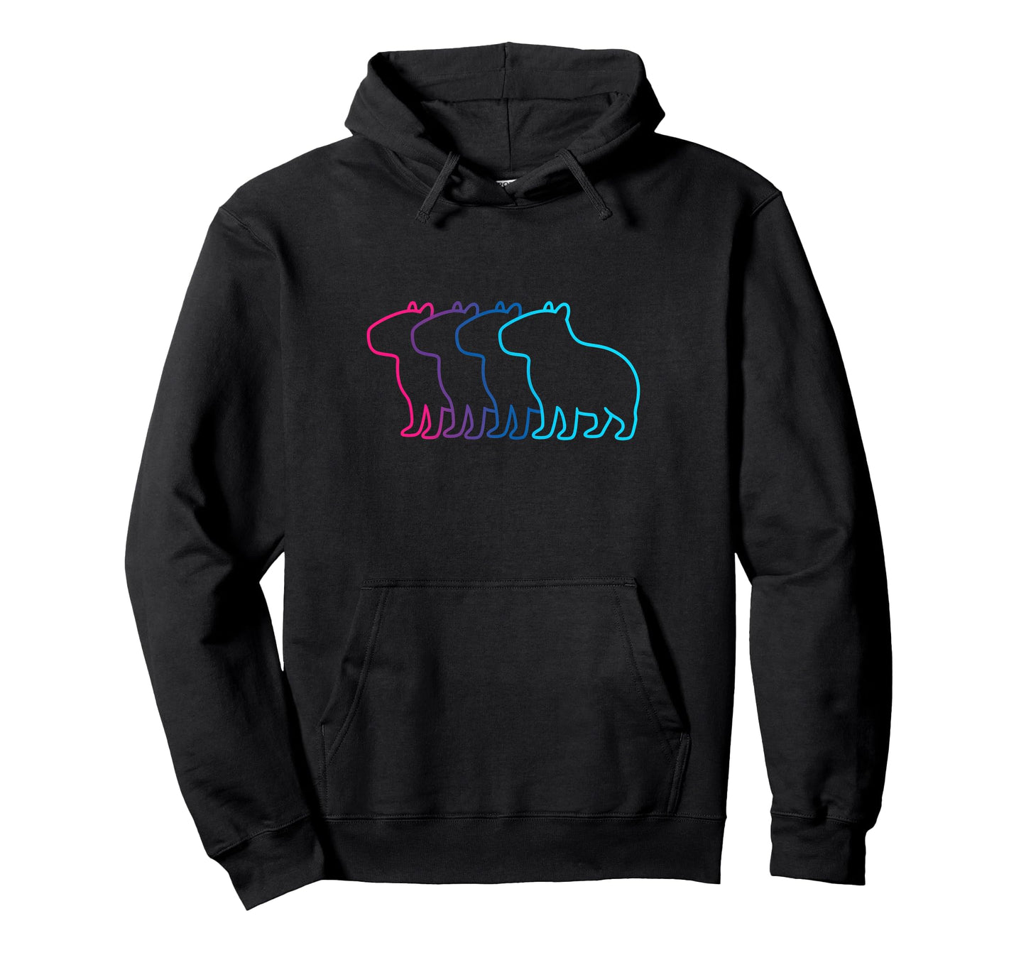 Capybara Silhouette Synthwave Hoodie - Streetwear Style Men Women - T-Shirt, Sweatshirt, Hoodie