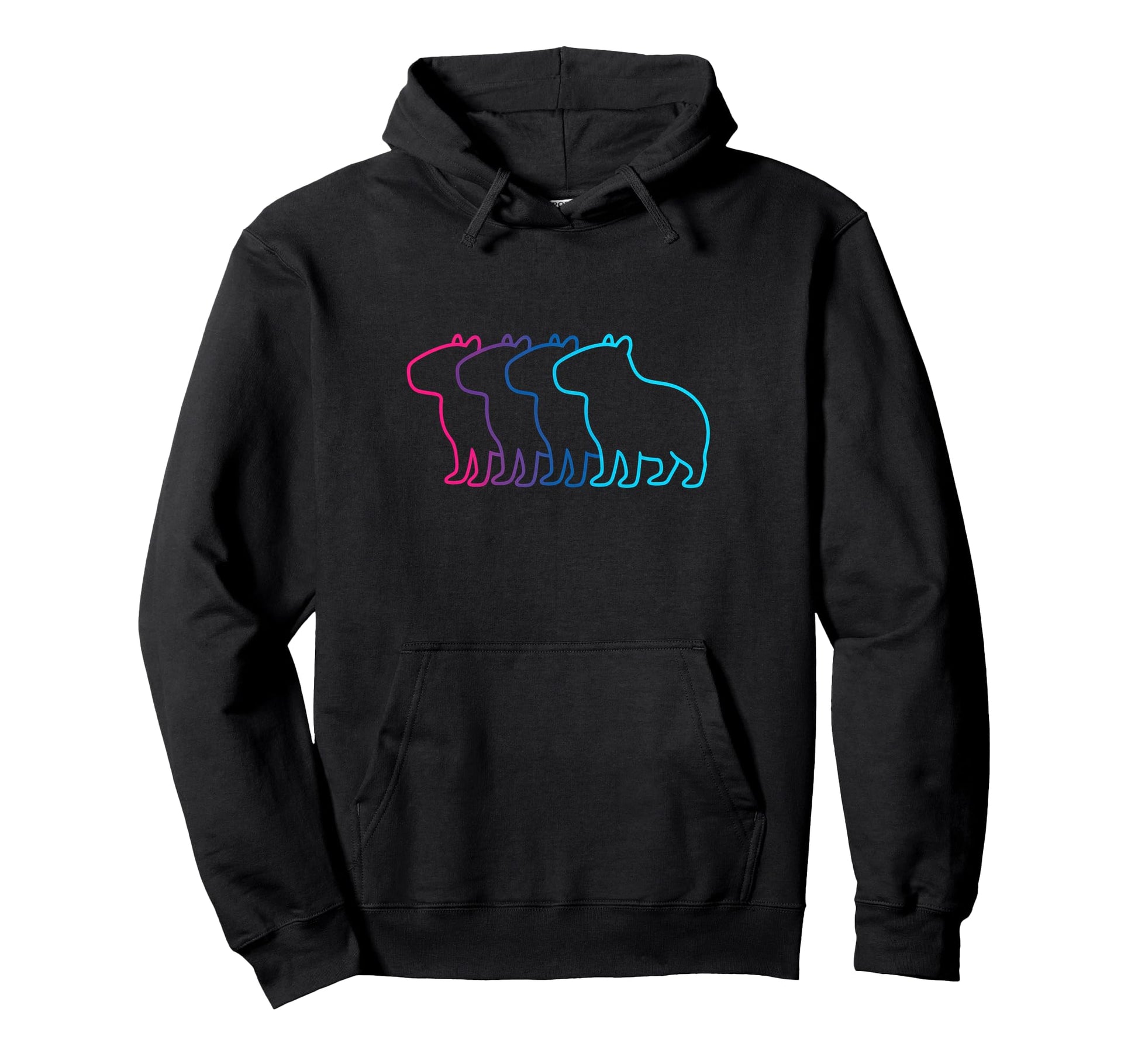 Capybara Silhouette Synthwave Hoodie - Streetwear Style Men Women - T-Shirt, Sweatshirt, Hoodie