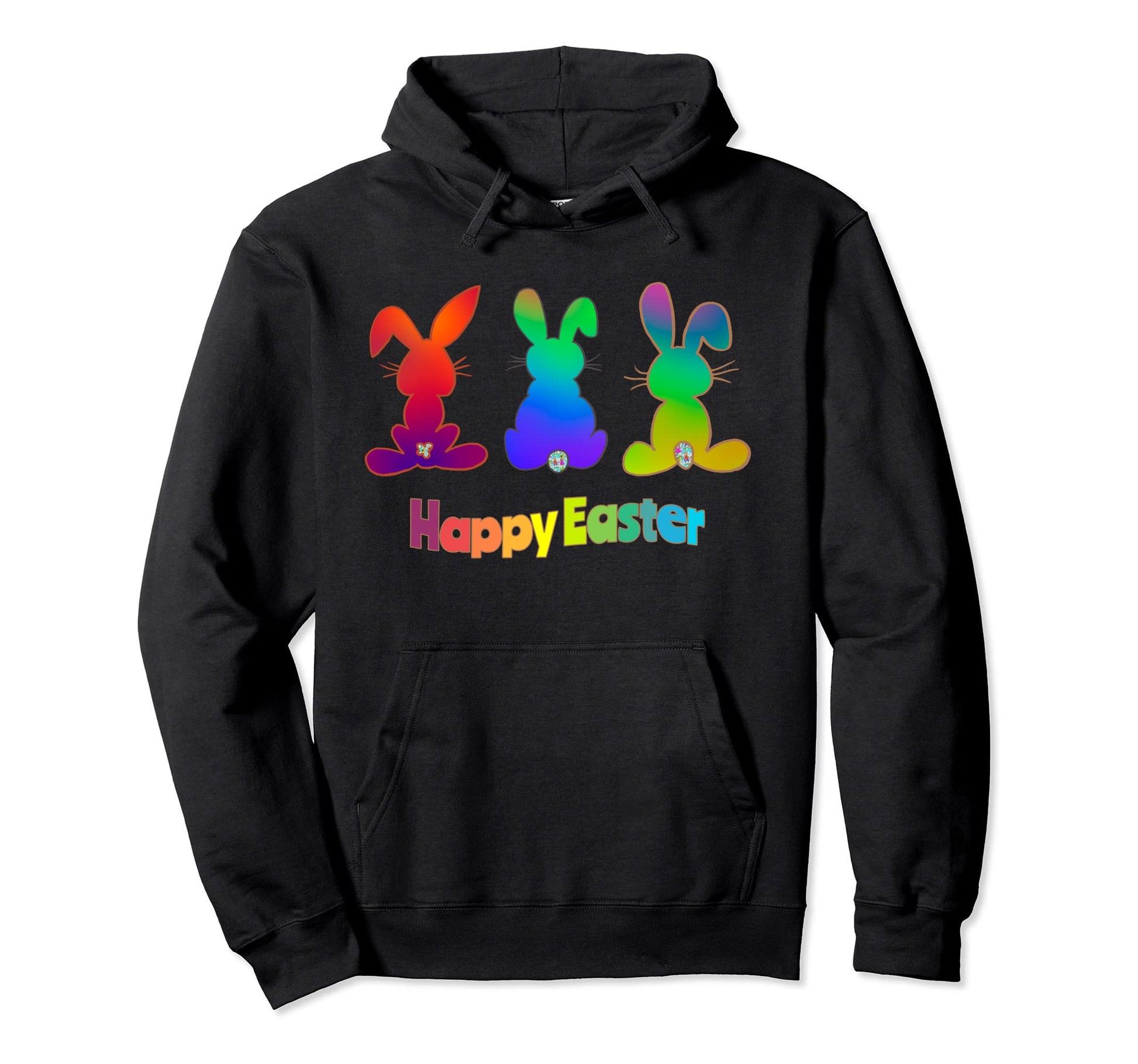 Rainbow Gradient Colors Happy Easter Hoodie - Custom Art Print Men Women - T-Shirt, Sweatshirt, Hoodie