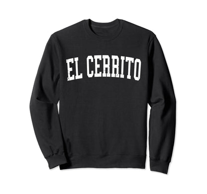 El Cerrito Ca Distressed White Sweatshirt - Minimalist Print for Adults - T-Shirt, Sweatshirt, Hoodie