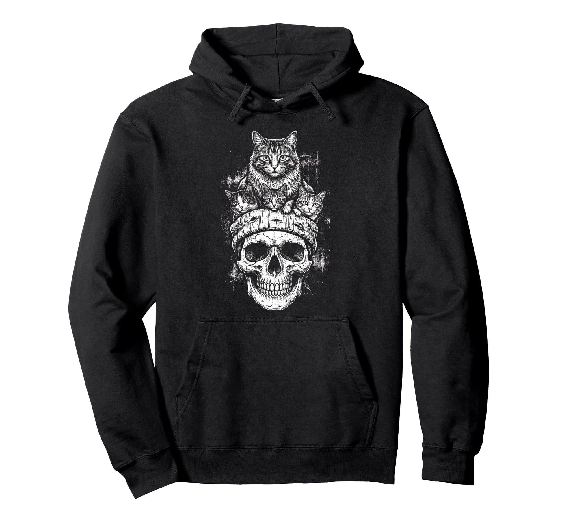 Skull Cat Skeleton Kitty Kitten Hoodie - Streetwear Style for Adults - T-Shirt, Sweatshirt, Hoodie