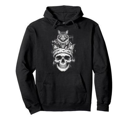 Skull Cat Skeleton Kitty Kitten Hoodie - Streetwear Style for Adults - T-Shirt, Sweatshirt, Hoodie