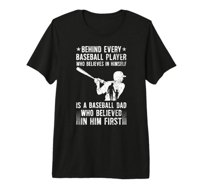 Mens Baseball Dad Proud Father T-Shirt - Custom Art Print Men Women - T-Shirt, Sweatshirt, Hoodie