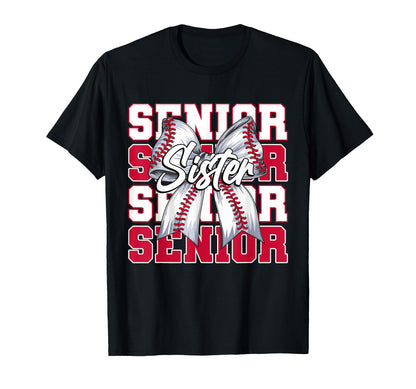 Baseball Sister Senior 2026 Coquette T-Shirt - Aesthetic Graphic Men Women - T-Shirt, Sweatshirt, Hoodie