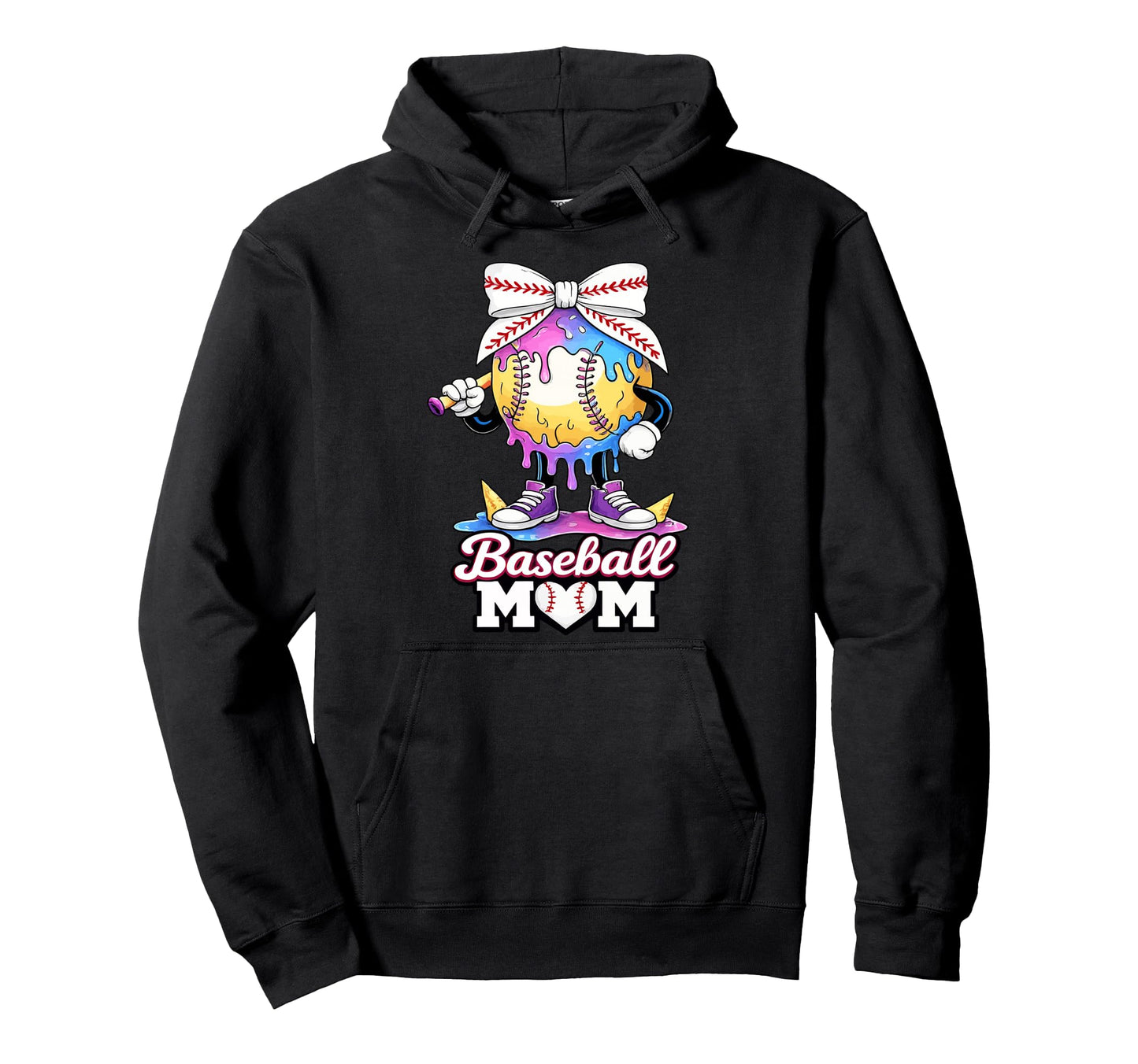 Coquette Baseball Ice Cream Drip Hoodie - Novelty Apparel Men Women - T-Shirt, Sweatshirt, Hoodie