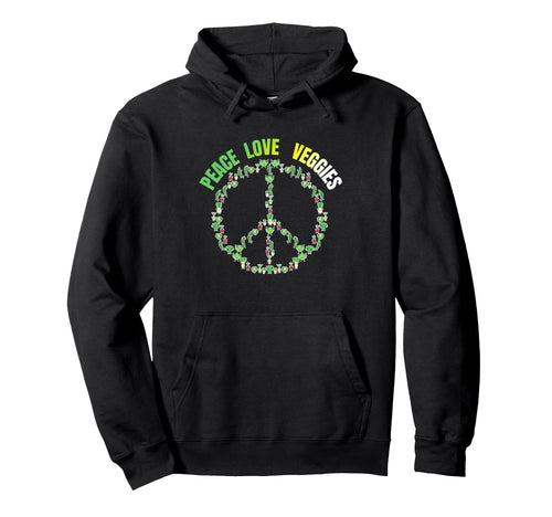 Peace Love Veggies Symbol Vegan Hoodie - Aesthetic Graphic Unisex - T-Shirt, Sweatshirt, Hoodie