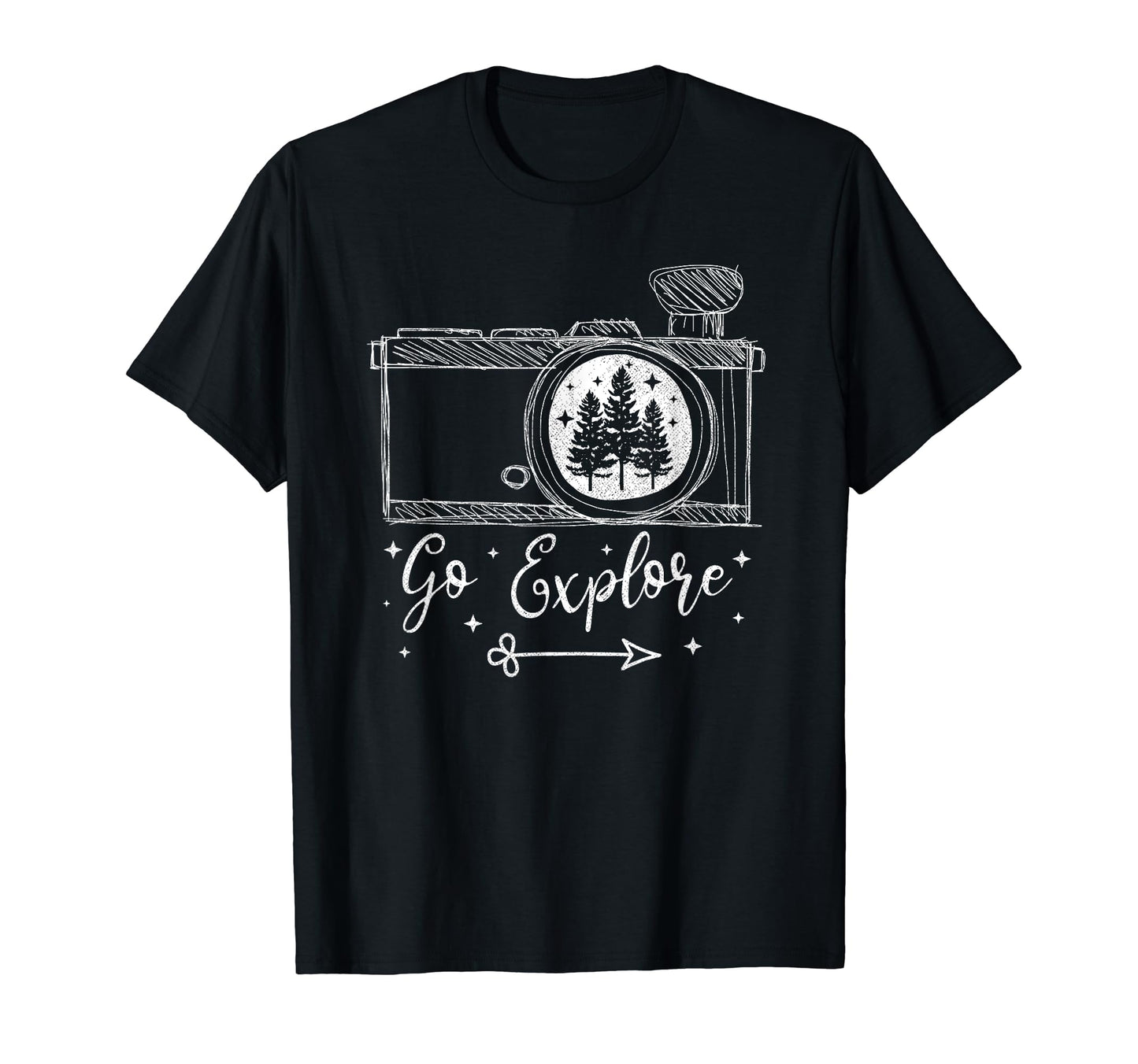Camera Photography Go Explore Travel T-Shirt - Minimalist Print Unisex - T-Shirt, Sweatshirt, Hoodie