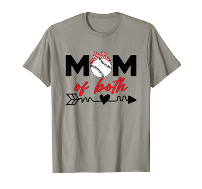 Mom Both Game Day Baseball Softball T-Shirt - Aesthetic Graphic Unisex - T-Shirt, Sweatshirt, Hoodie