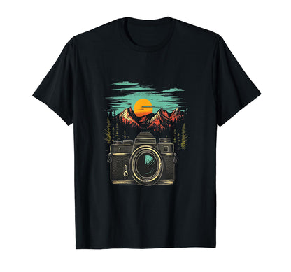 Photography Camera Mountain Nature T-Shirt - Aesthetic Graphic for Adults - T-Shirt, Sweatshirt, Hoodie