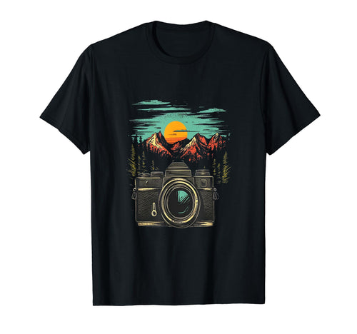 Photography Camera Mountain Nature T-Shirt - Aesthetic Graphic for Adults - T-Shirt, Sweatshirt, Hoodie