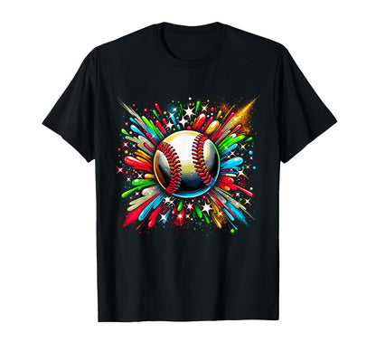 Colorful Baseball Player Fan Mom T-Shirt - Fun Novelty Design Unisex - T-Shirt, Sweatshirt, Hoodie