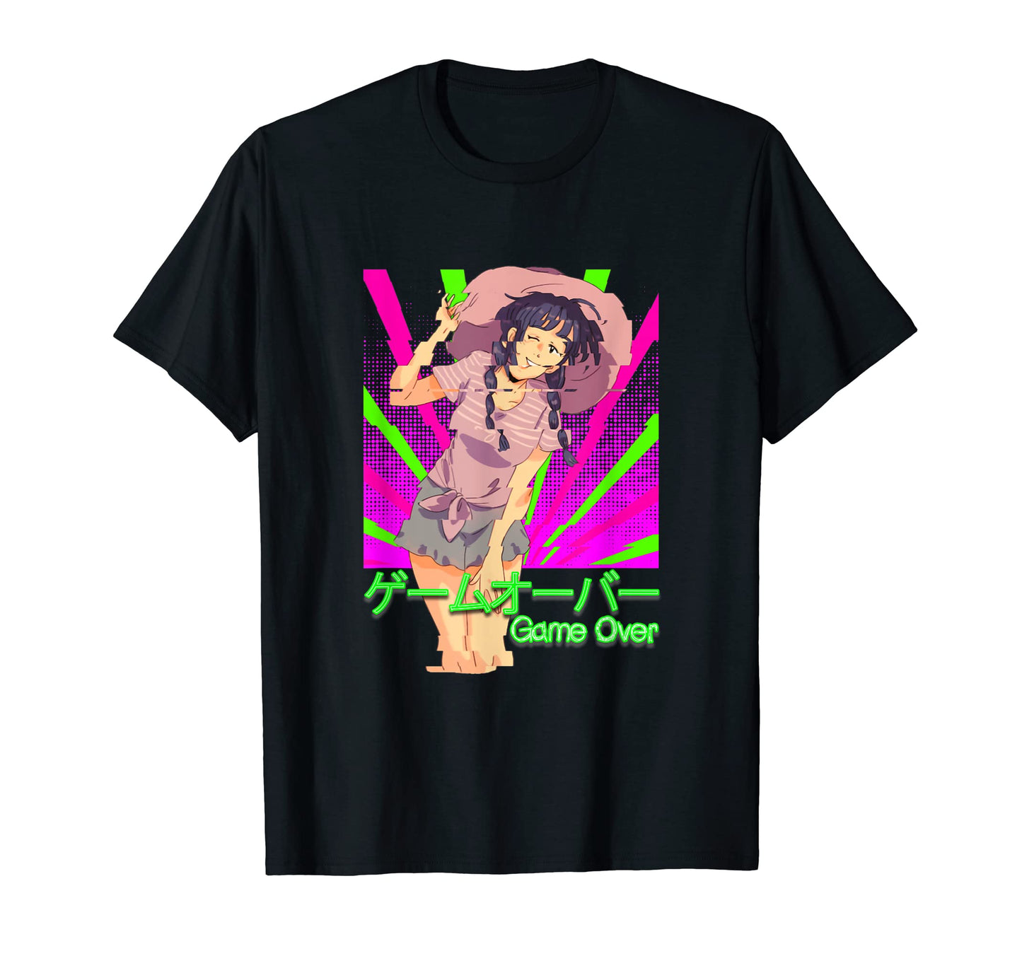 Japanese Vaporwave Happy Anime Game T-Shirt - Aesthetic Graphic Men Women - T-Shirt, Sweatshirt, Hoodie