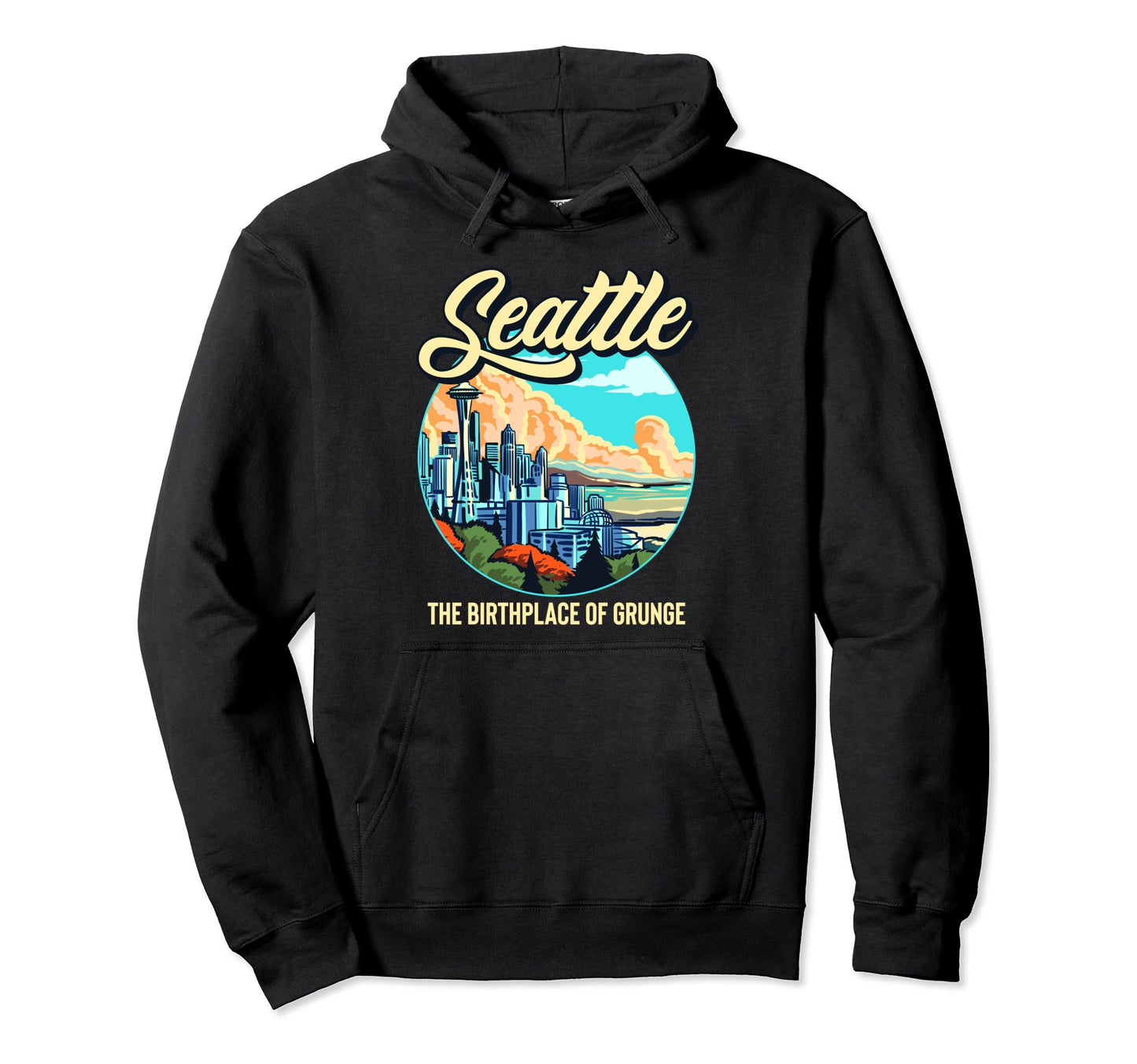 Seattle Birthplace Grunge Music Hoodie - Aesthetic Graphic Unisex - T-Shirt, Sweatshirt, Hoodie
