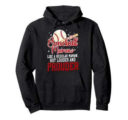 Baseball Mamaw Baseball Player Mamaw Hoodie - Graphic Print for Adults - T-Shirt, Sweatshirt, Hoodie