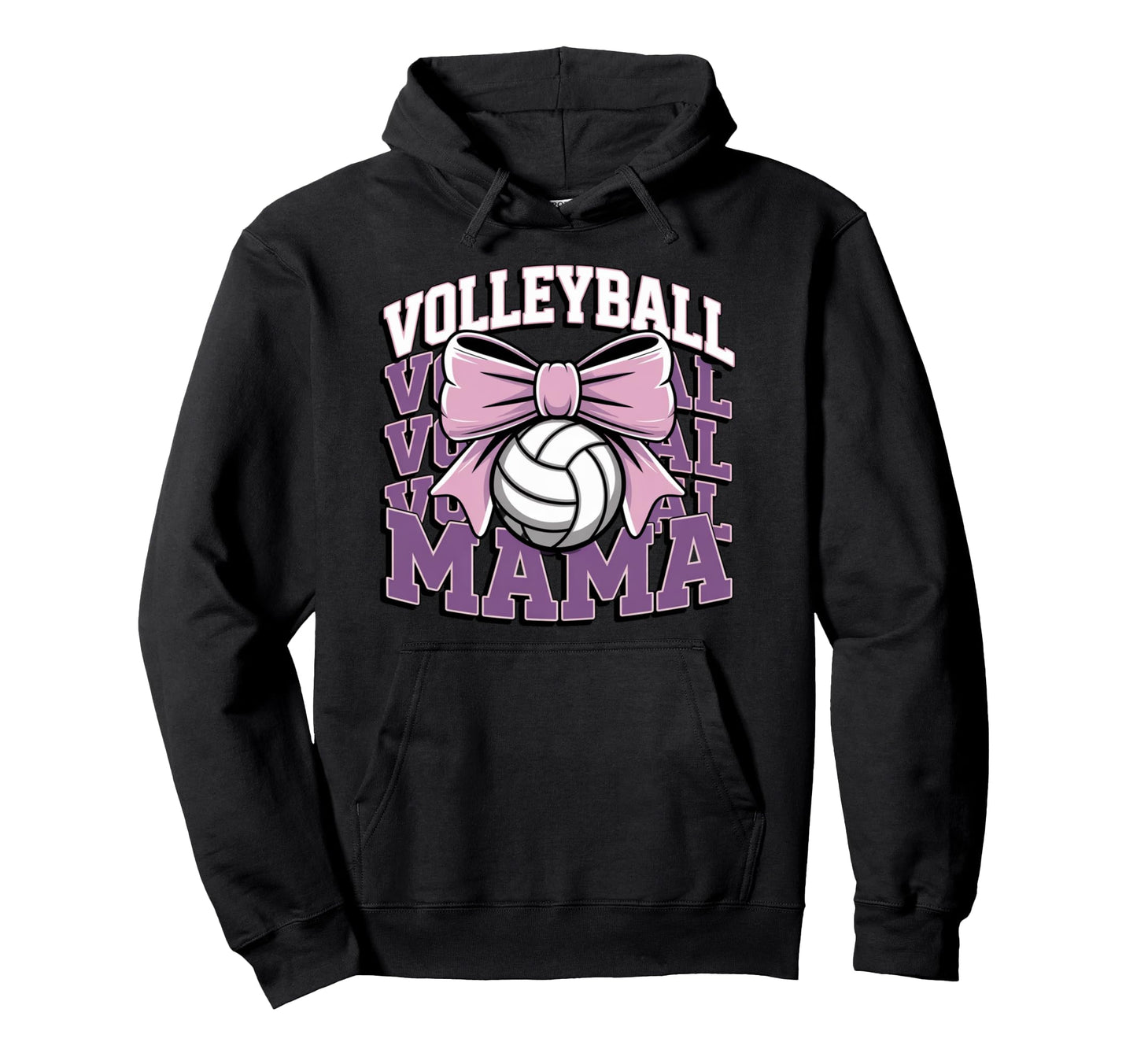 Volleyball Mama Coquette Bow Game Day Hoodie - Aesthetic Graphic Unisex - T-Shirt, Sweatshirt, Hoodie