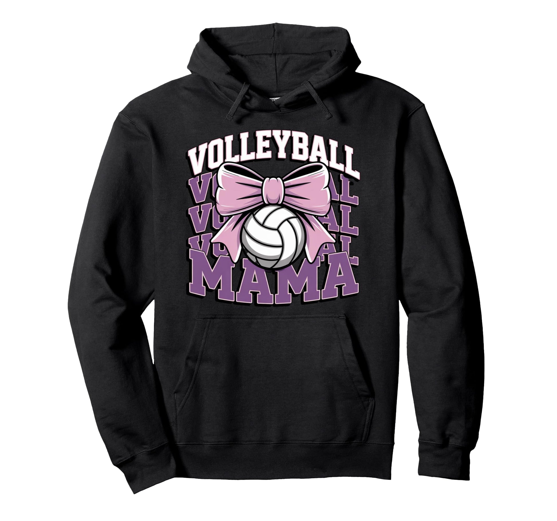 Volleyball Mama Coquette Bow Game Day Hoodie - Aesthetic Graphic Unisex - T-Shirt, Sweatshirt, Hoodie
