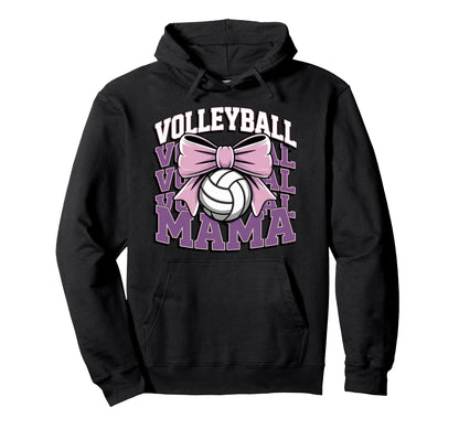 Volleyball Mama Coquette Bow Game Day Hoodie - Aesthetic Graphic Unisex - T-Shirt, Sweatshirt, Hoodie