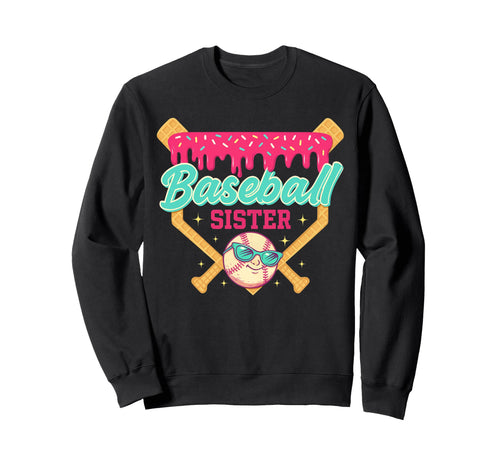 Baseball Sister Ice Cream Drip Sweatshirt - Aesthetic Graphic for Adults - T-Shirt, Sweatshirt, Hoodie
