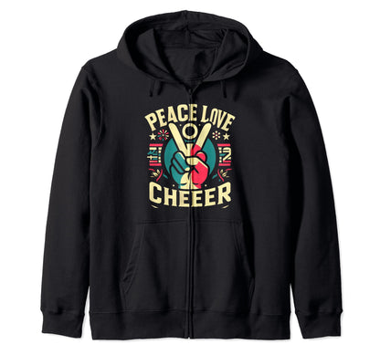Peace Love Cheer Cheer Squad Sweatshirt - Casual Everyday Wear Men Women - T-Shirt, Sweatshirt, Hoodie