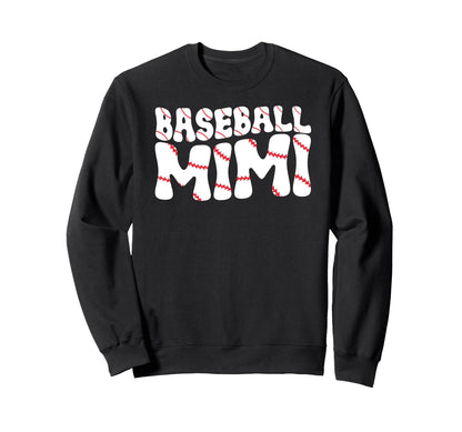 Baseball Mimi Grandma Groovy Sweatshirt - Novelty Apparel for Adults - T-Shirt, Sweatshirt, Hoodie