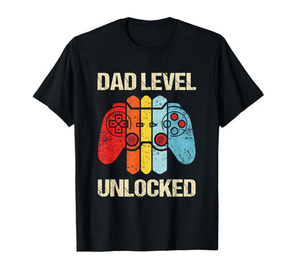 Dad Level Unlocked Funny New Dad T-Shirt - Minimalist Print Men Women - T-Shirt, Sweatshirt, Hoodie