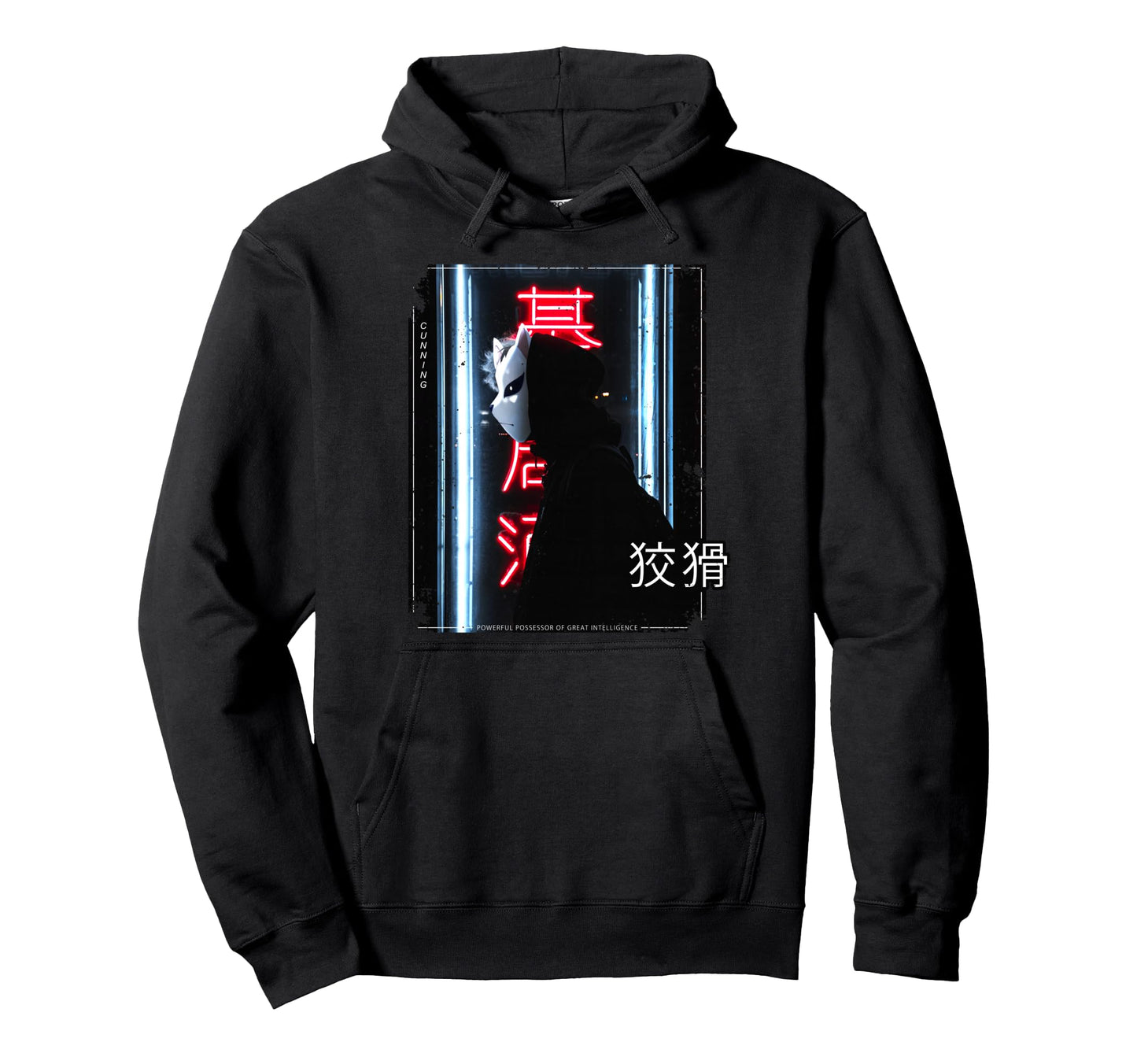 Japanese Kitsune Fox Tokyo Vaporwave Hoodie - Graphic Print for Adults - T-Shirt, Sweatshirt, Hoodie
