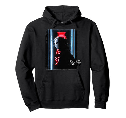 Japanese Kitsune Fox Tokyo Vaporwave Hoodie - Graphic Print for Adults - T-Shirt, Sweatshirt, Hoodie