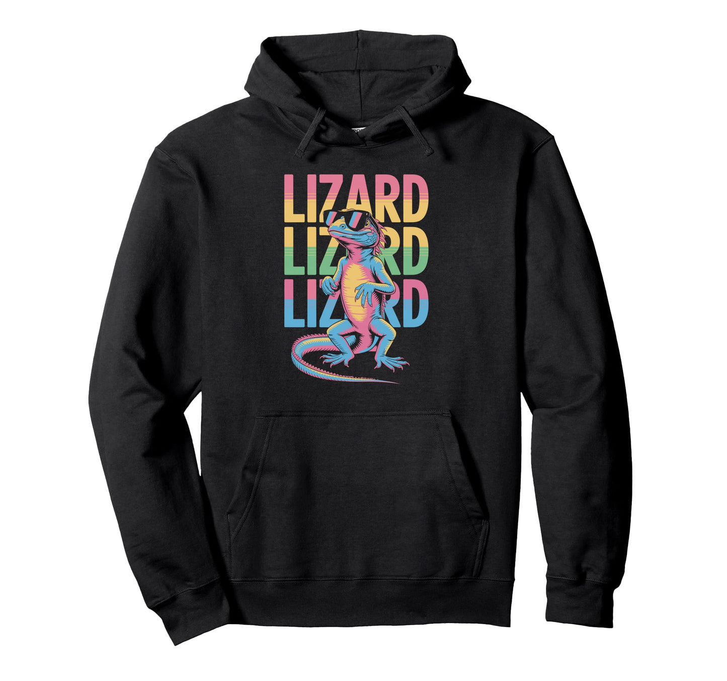 Lizard 80S Vaporwave Reptile Aesthetic Hoodie - Trendy Graphic Unisex - T-Shirt, Sweatshirt, Hoodie