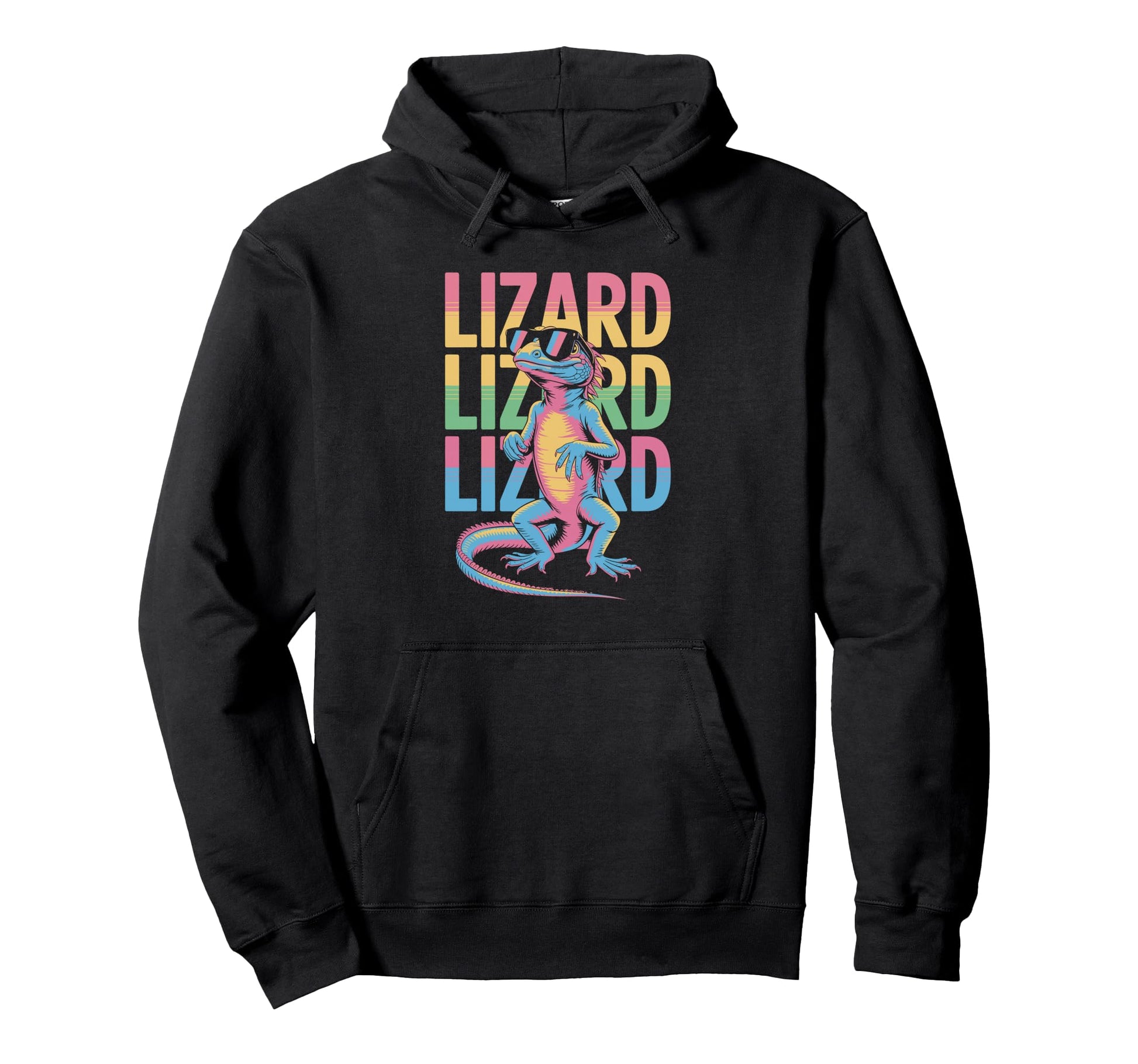 Lizard 80S Vaporwave Reptile Aesthetic Hoodie - Trendy Graphic Unisex - T-Shirt, Sweatshirt, Hoodie